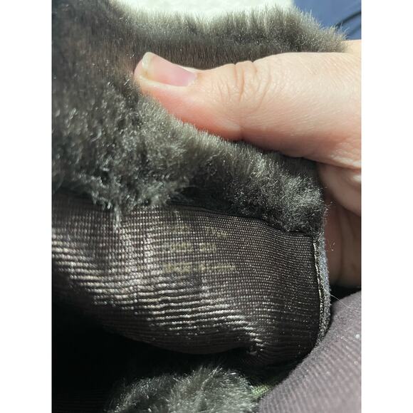 Calvin Klein Women's Size 7 1/2 Lace Up Dizzy Faux Fur Suede Heel Boots Brown - Picture 10 of 12